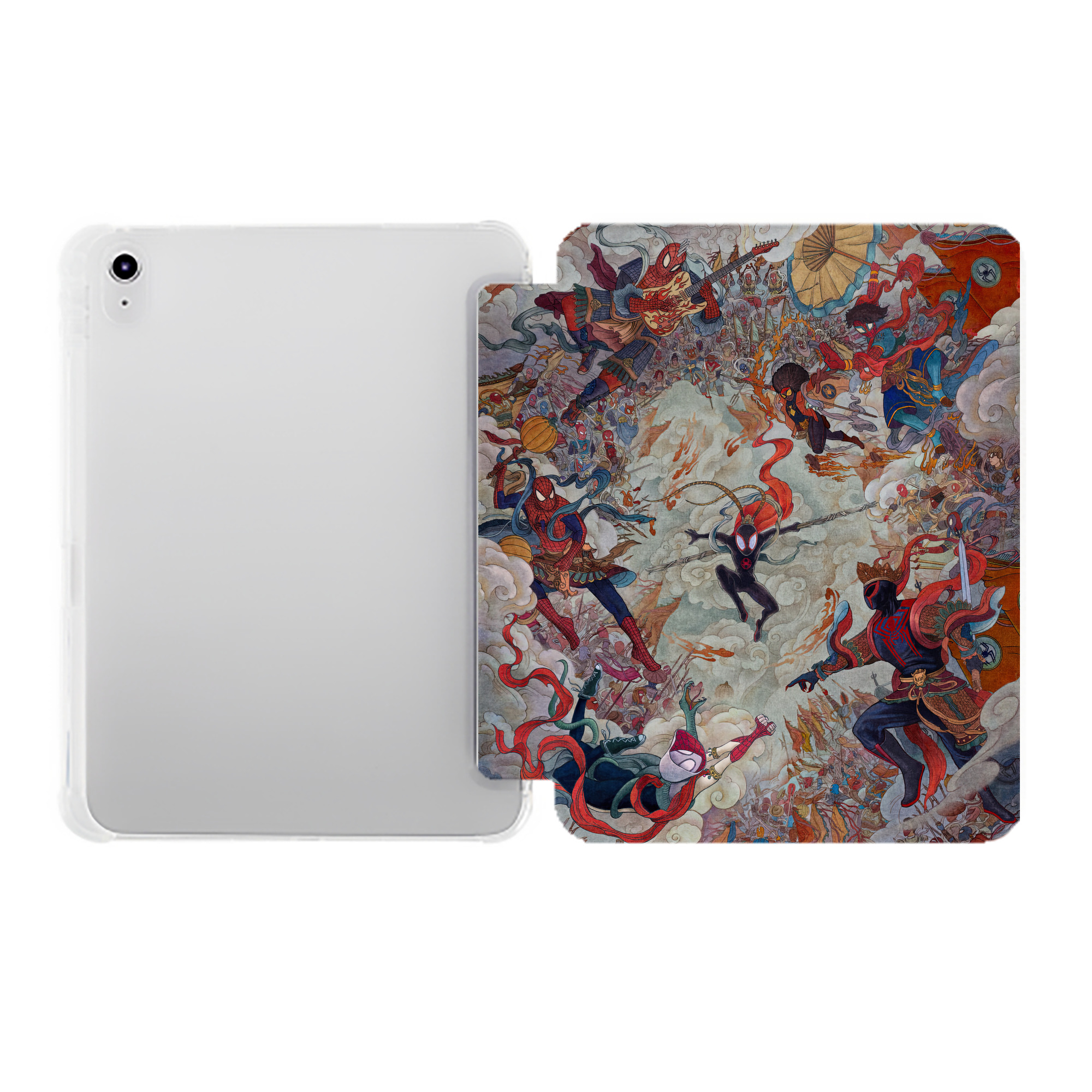 （画像用） Spider Man スパイダーマン IPad ケース ペン収納付き 三つ折りスタンド PUレザー×シリコン 対応機種9.5/10.5/10.9インチ